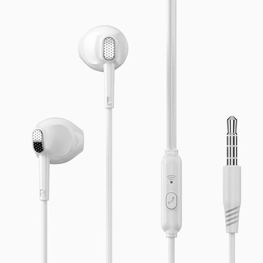 In-Ear Trådbundna Hörlurar med mikrofon 3,5mm iPhone Samsung Vit