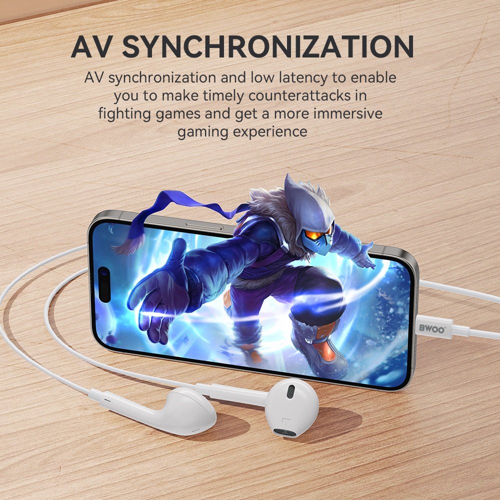 Kompatibel iPhone Lightning in-ear hörlurar, För iPhone 7 till iPhone 14