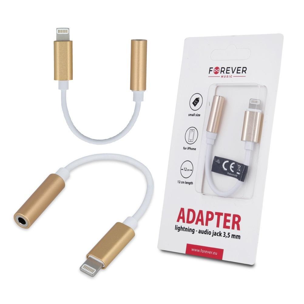 Lightning till 3,5 mm Aux Audio Jack Adapter, iPhone - Guld