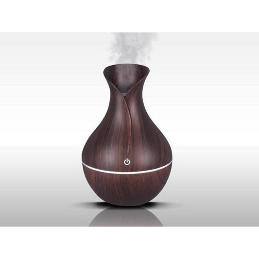 Luftfuktare Aroma Diffuser 4 färger upplyst 130ml Mörk trä