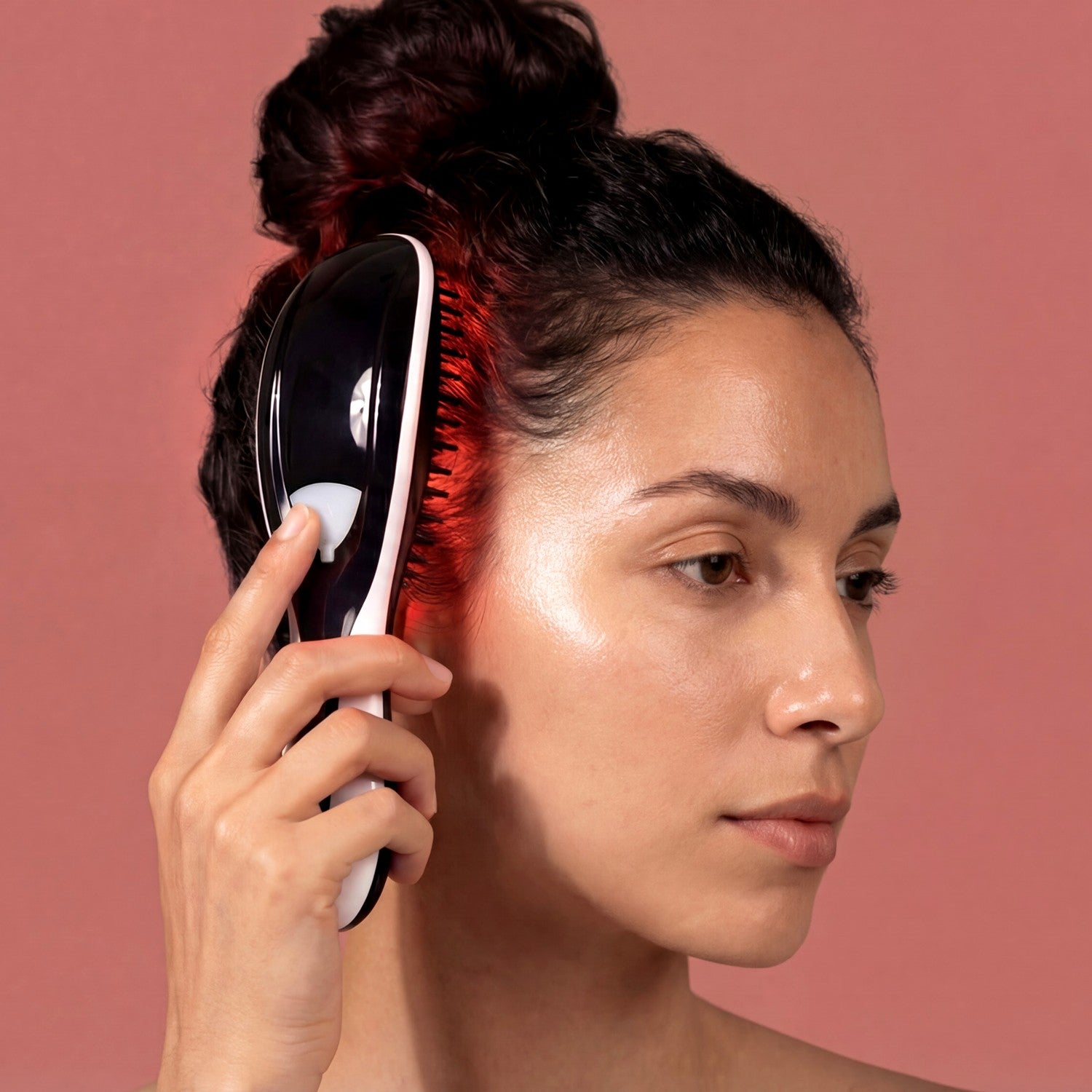 Marielle Hårbottenborste med LED-ljus, Ånga & Vibrationsmassage / Hårvårdsenhet