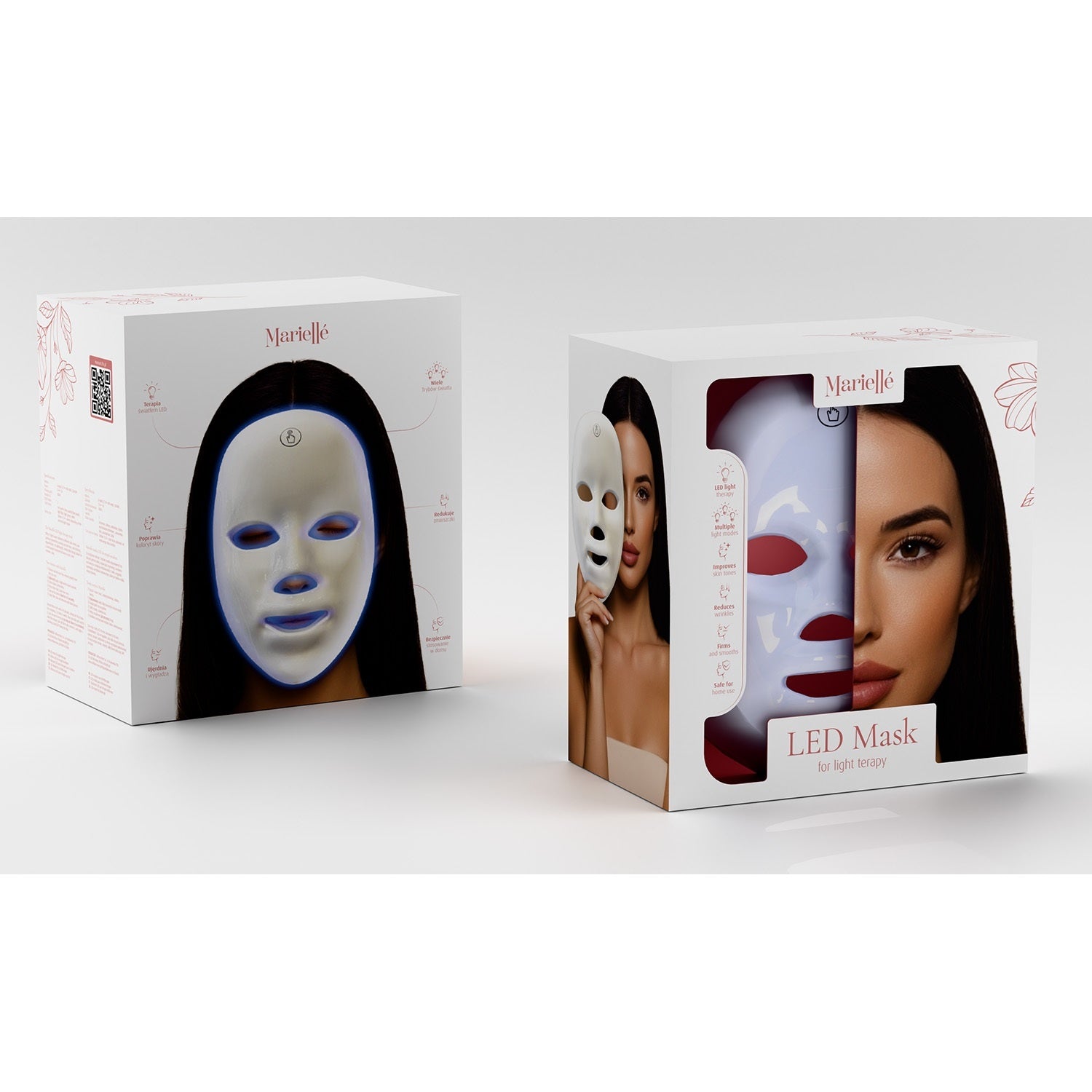 Marielle LED Ljusterapimask – 91 LED Ansiktsmask för Hudvård & Anti-aging