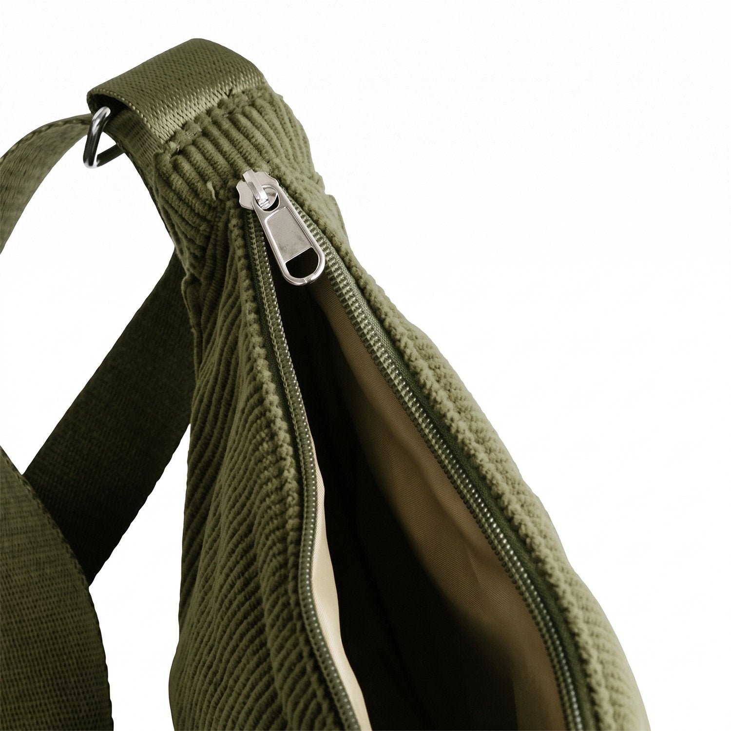 Moon Bag Axelväska i Manchester – Halvmåneformad Crossbody, Justerbar Rem -Grön