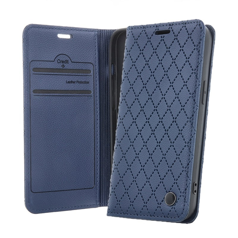 Motorola Moto E22i / E22 - Smart Caro Mobilplånbok Marinblå