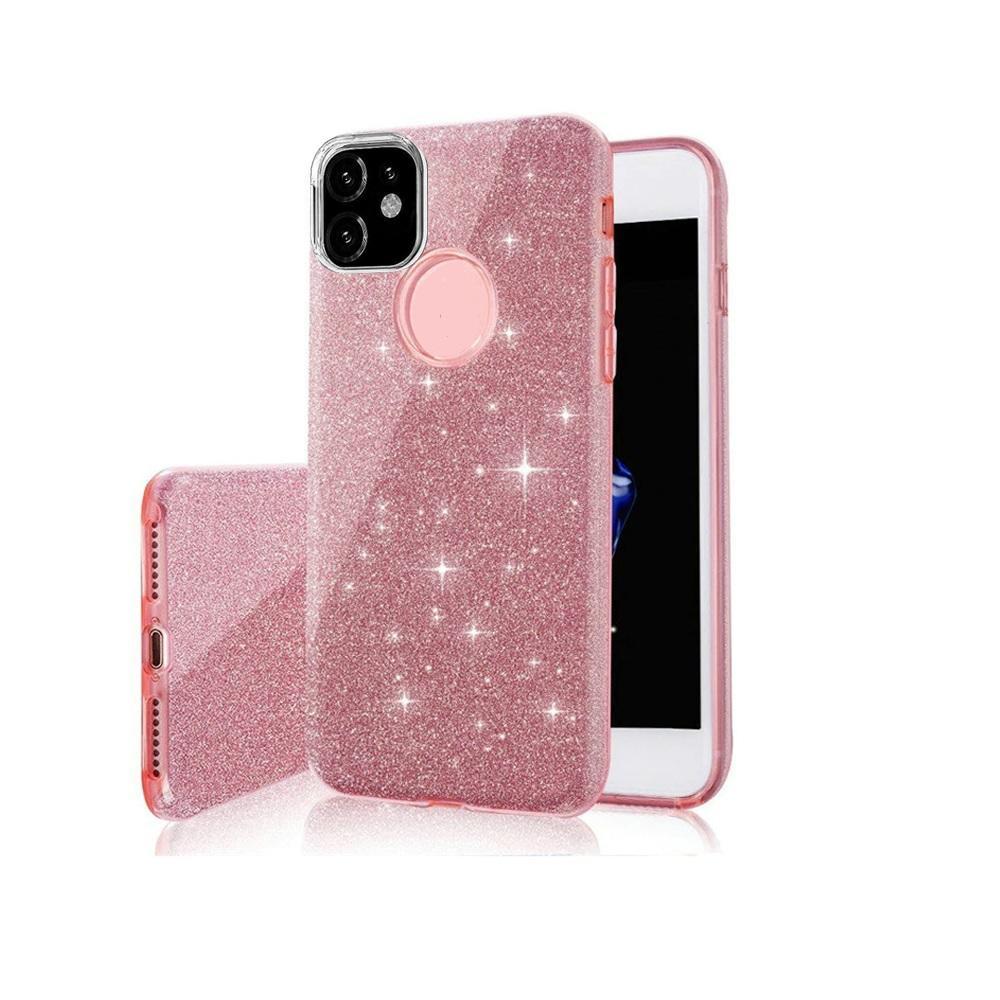 Motorola Moto E32 / Moto E32s - 3in1 Glitter Elegant Mjuk Skal Rosa