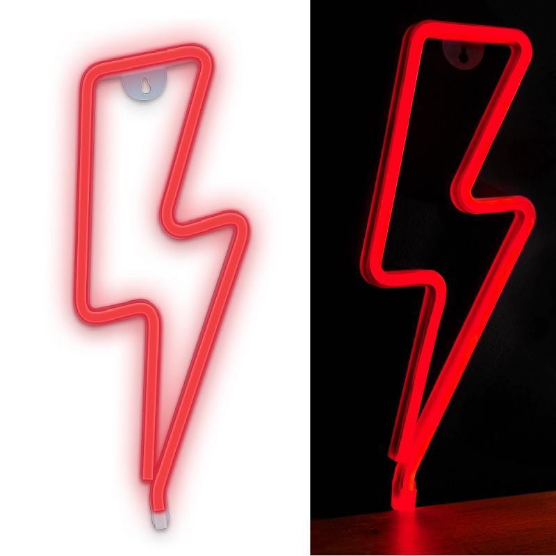 Neon LED BOLT Batteri + USB Forever Light - Röd