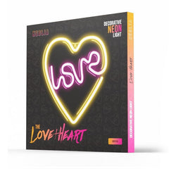 Neon LED LOVE HEART Batteri + USB Forever Light - lila/vit