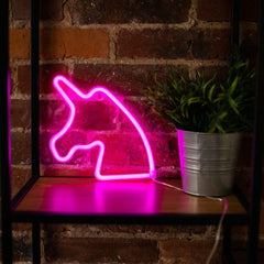 Neon LED UNICORN Batteri + USB Forever Light Rosa