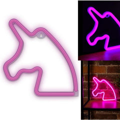 Neon LED UNICORN Batteri + USB Forever Light Rosa