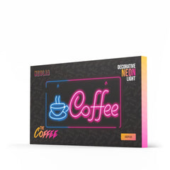 Neon PLEXI LED COFFEE Batteri + USB Forever Light Blå rosa