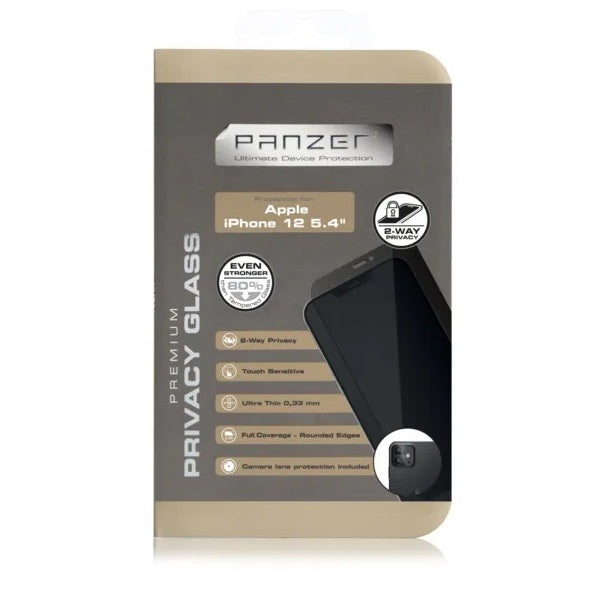 PANZER Privacy Glass iPhone 12 mini – 2-Way Sekretess Skärmskydd Härdat Glas 9H