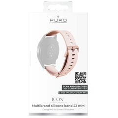 PURO ICON Silikon Armband 22mm Rosa – Universal Smartwatch (Samsung, Huawei, Garmin m.fl.)