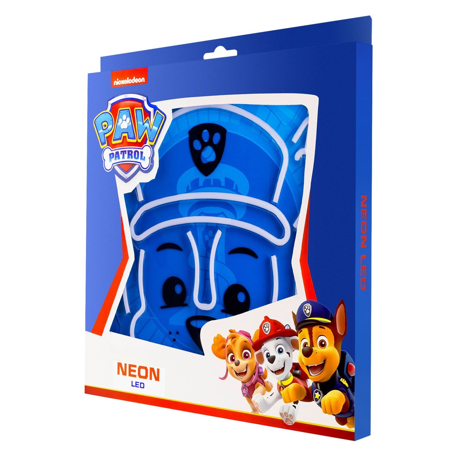 Paw Patrol Neon LED Chase – 25×25 cm med Stativ & USB-ström