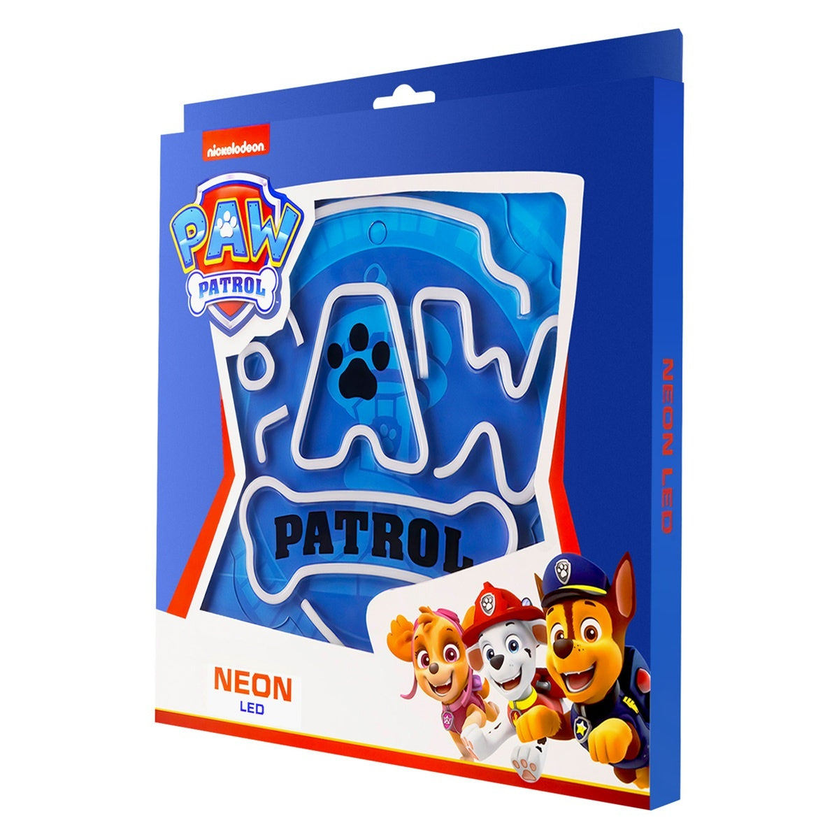 Paw Patrol Neon LED Logolampa – 25×25 cm med Stativ & USB-ström