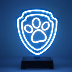 Paw Patrol Neon LED Logolampa Stand Paw – 25×25 cm med Stativ & USB-ström