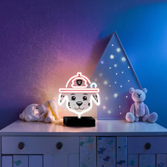 Paw Patrol Neon LED Marshall– 25×25 cm med Stativ & USB-ström