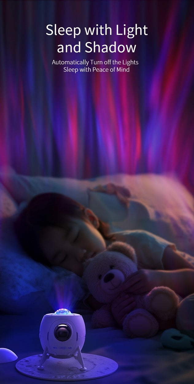 LED-projektor XO CF38 – Stjärnor och galaxer med Bluetooth-högtalare, vit