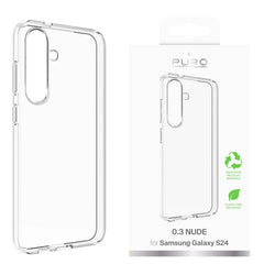 Puro 0.3 Nude Skal för Samsung Galaxy S24 – Transparent TPU, Trådlös Laddning