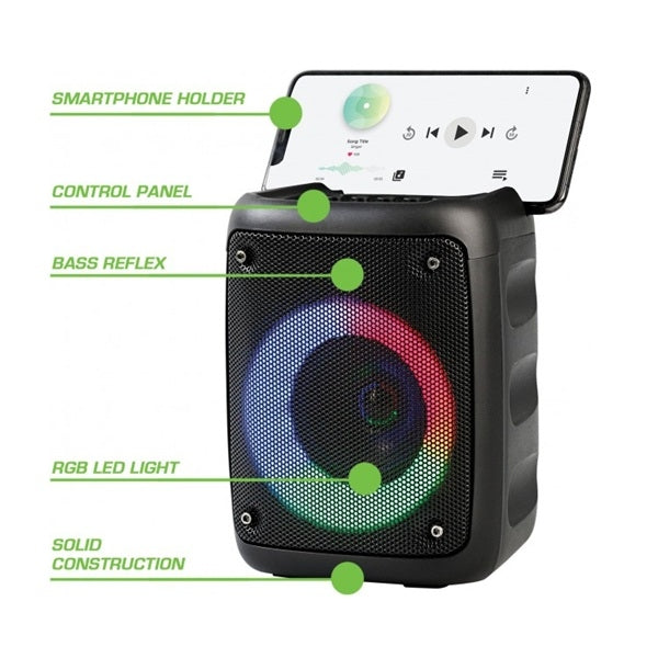 Rebeltec Stage 180 Bluetooth Trådlös Högtalare 18W RGB – FM, TWS, Karaoke, USB & AUX