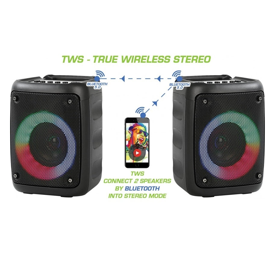 Rebeltec Stage 180 Bluetooth Trådlös Högtalare 18W RGB – FM, TWS, Karaoke, USB & AUX