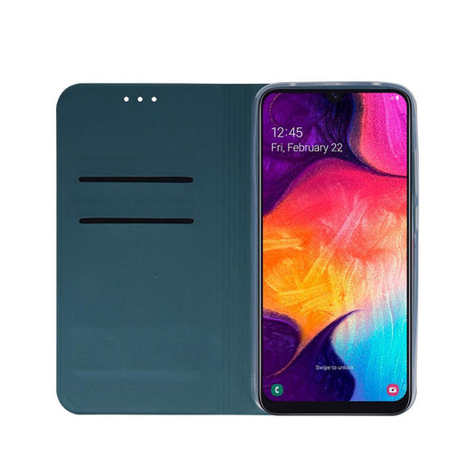 Samsung Galaxy A20e - Smart Skin Mobilplånbok - Mörkgrön