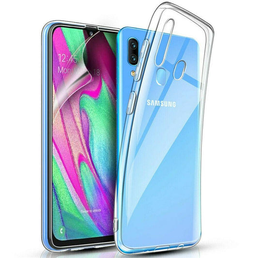 Samsung Galaxy A20e - Transparent Slim Skal + Härdat Glas