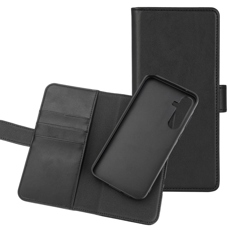 Samsung Galaxy A25 5G - Essentials Ekoläder 2-i-1 Löstagbart Plånboksfodral Svart