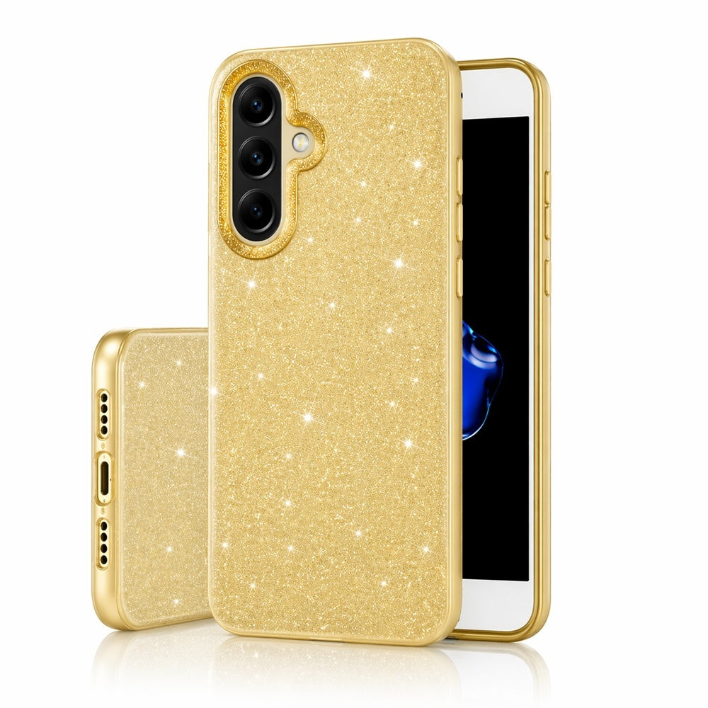 Samsung Galaxy A36 / A37 - 3in1 Glitter Elegant Mjuk Skal Guld