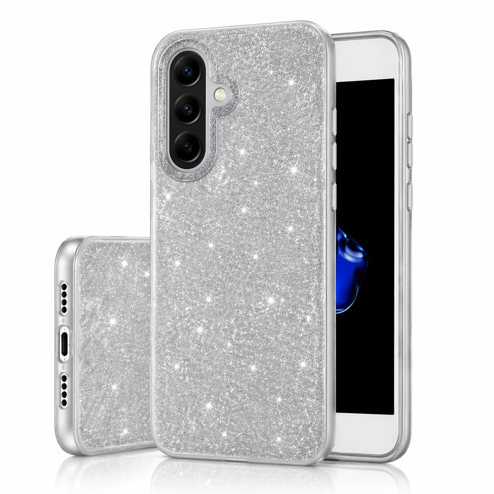 Samsung Galaxy A37 5G - 3in1 Glitter Elegant Mjuk Skal Silver