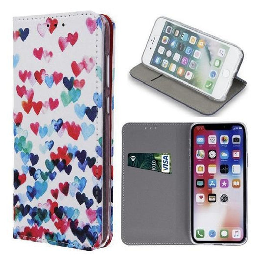 Samsung Galaxy J6 Plus - Fodral Mobilplånbok - Trendy Hearts