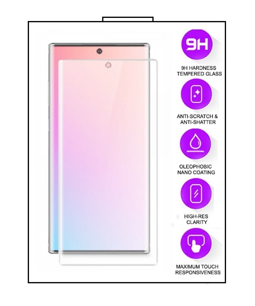 Samsung Galaxy Note 10 - iGlow 5D Härdat Glas  - Transparent