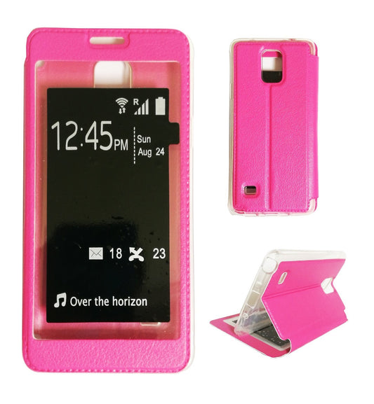 Samsung Galaxy Note 4 Smart View Flip Case Fodral - Rosa