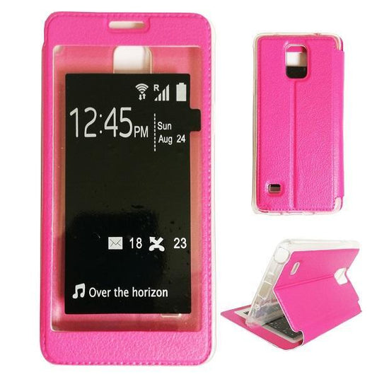 Samsung Galaxy Note 4 Smart View Flip Case Fodral - Rosa