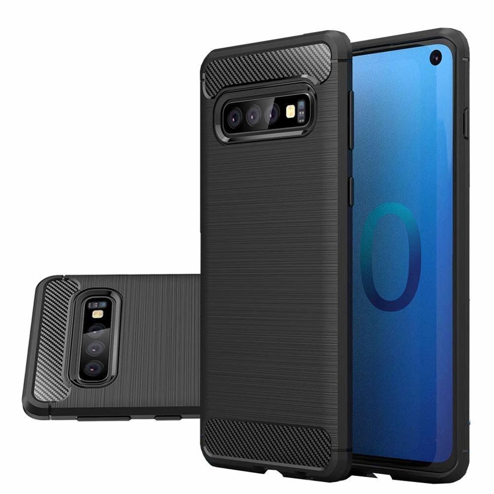 Samsung Galaxy S10 - Flexibel Carbon Mjuk TPU Skal - Svart