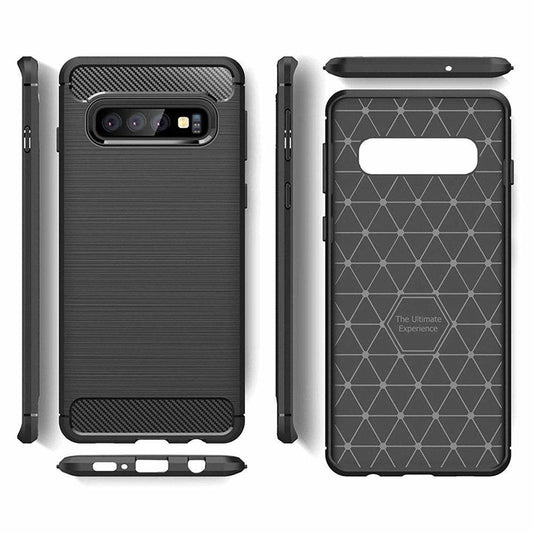 Samsung Galaxy S10 - Flexibel Carbon Mjuk TPU Skal - Svart