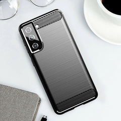Samsung Galaxy S21 / S21 5G - Flexibel Carbon Mjuk TPU Skal - Svart