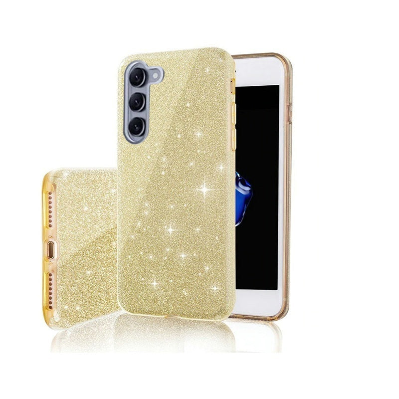 Samsung Galaxy S23 5G - 3in1 Glitter Elegant Mjuk Skal Guld