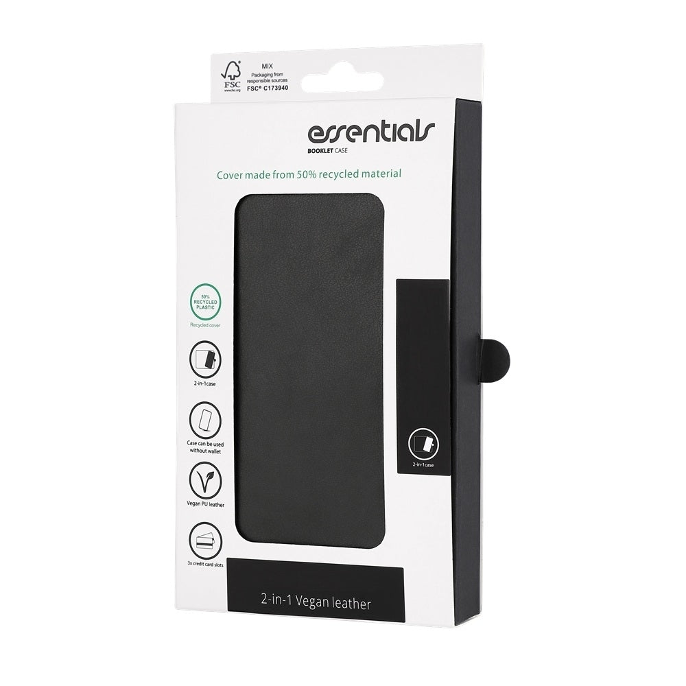 Samsung Galaxy S23 FE - Essentials Ekoläder 2-i-1 Löstagbart Plånboksfodral Svart