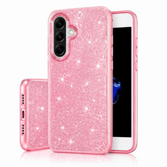 Samsung Galaxy S25 - 3in1 Glitter Elegant Mjuk Skal Rosa