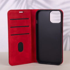 Samsung Galaxy S25 Edge - Smart Suede Läder fodral Mobilplånbok Röd