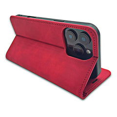 Samsung Galaxy S25 Edge - Smart Suede Läder fodral Mobilplånbok Röd