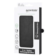 Samsung Galaxy S25 Ultra - Essentials Ekoläder 2-i-1 Löstagbart Plånboksfodral Svart