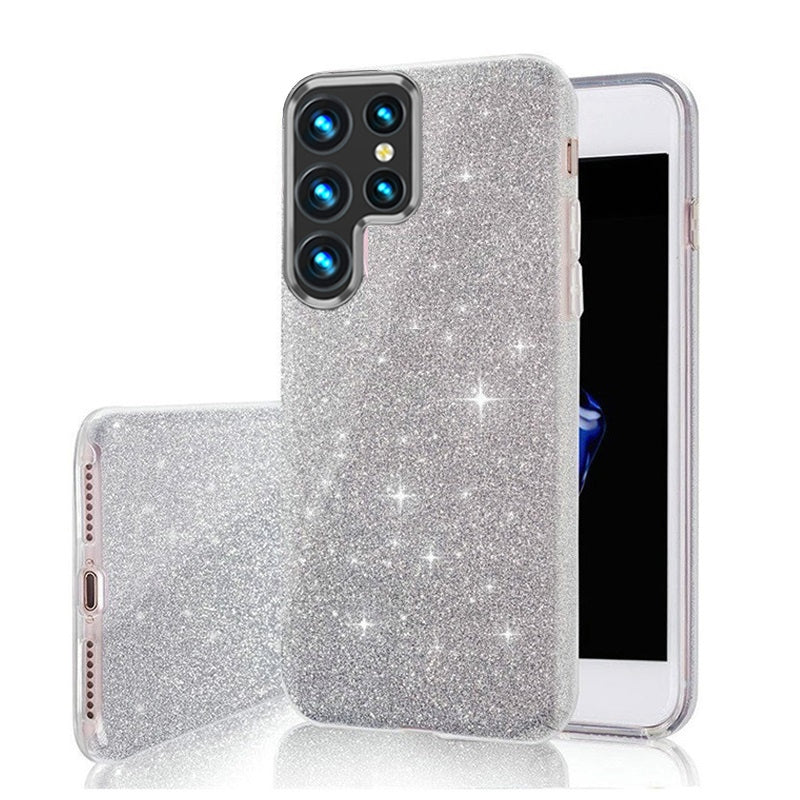Samsung Galaxy S26 Ultra - 3in1 Glitter Elegant Mjuk Skal Silver
