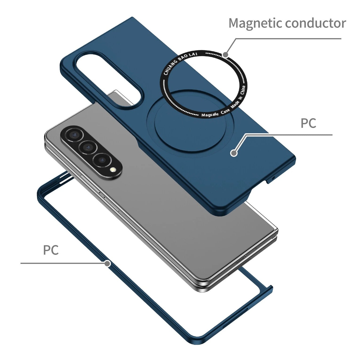 Samsung Galaxy Z Fold 4 - MagSafe Kompatibelt TPU Skal, Tunt & Stötsäkert Skydd Svart