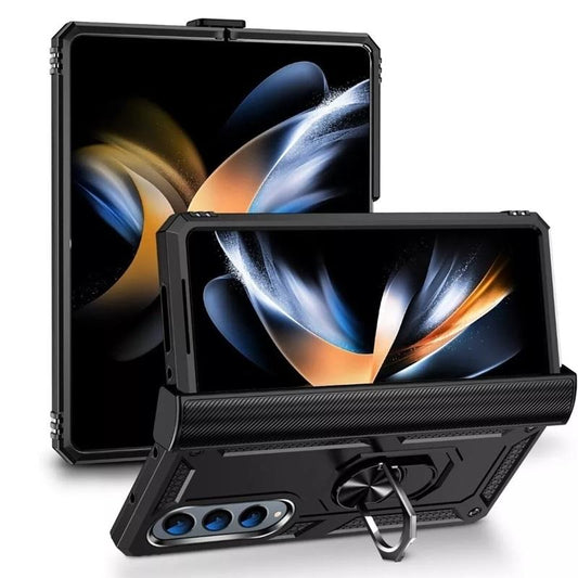 Samsung Galaxy Z Fold 6 - Stötsäker Ring Armor Stand Slimmt mobilskal Svart