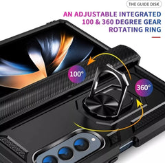 Samsung Galaxy Z Fold 6 - Stötsäker Ring Armor Stand Slimmt mobilskal Röd