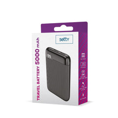 Setty 5000mAh Powerbank LCD till Mobiltelefoner & Surfplattor