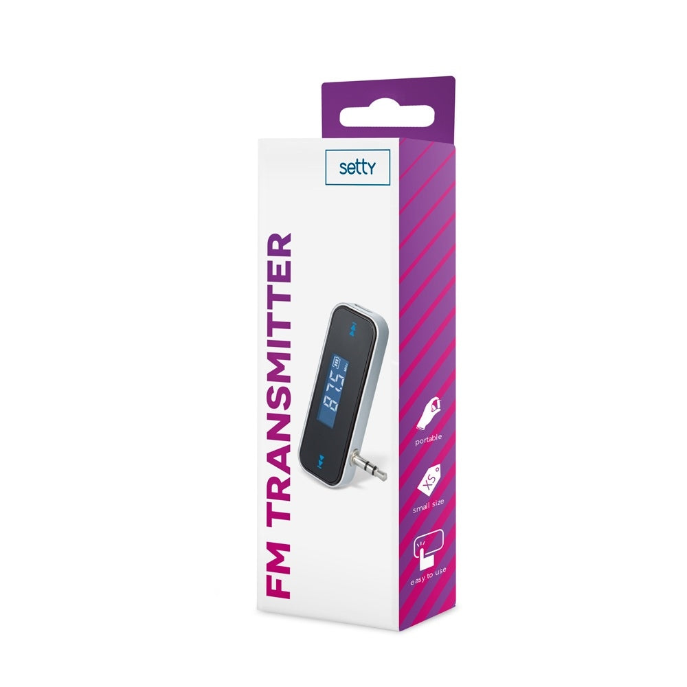 Setty FM Transmitter Trådlös Musikstreaming via FM 3.5mm Jack & Inbyggt Batteri