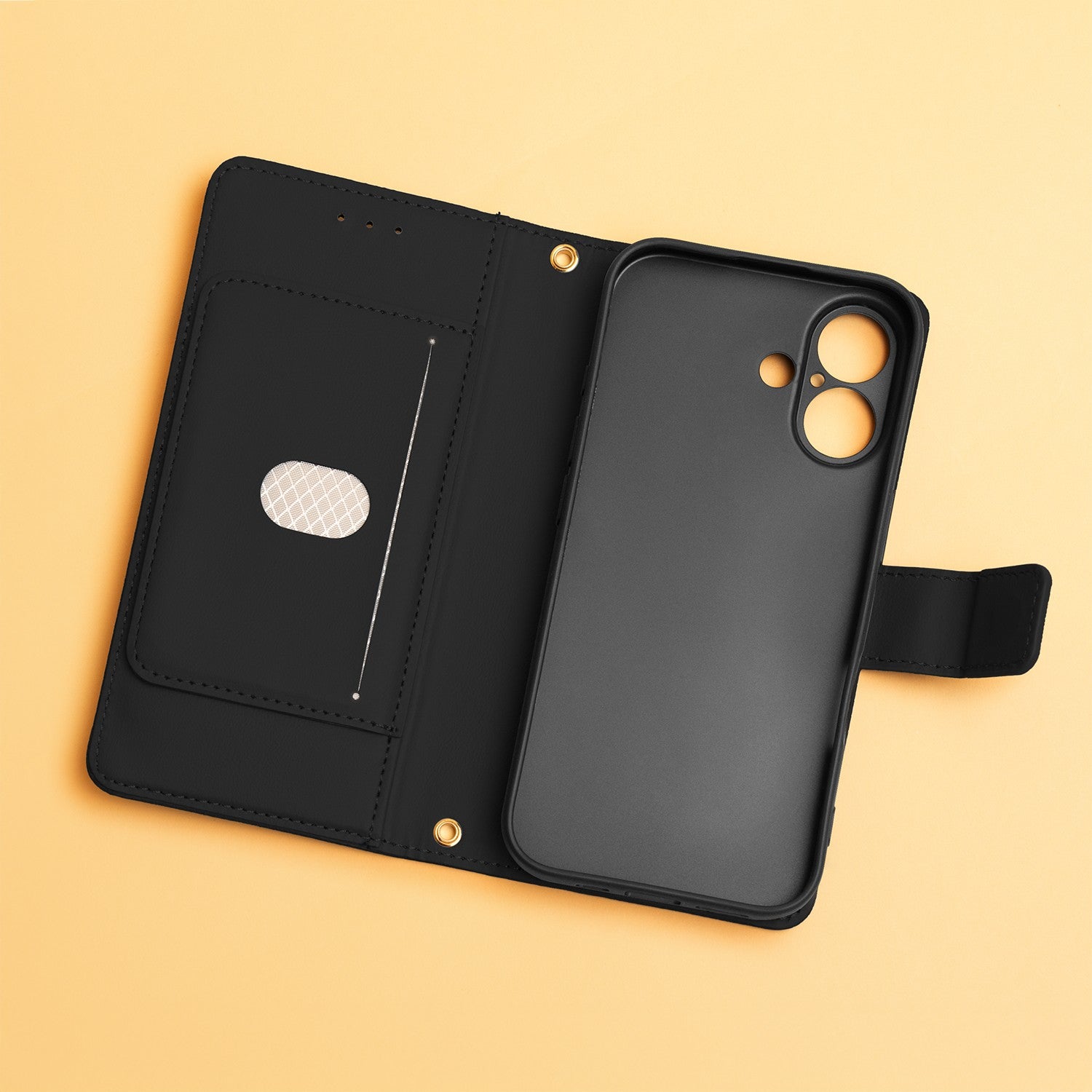 Smart Triangle iPhone 18 Pro / iPhone 17 Pro Plånboksfodral – Svart