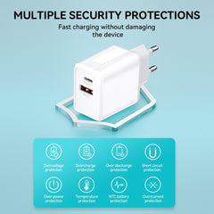 Snabbladdare 30W för iPhone Dual Port USB/USB-C med USB-C till Lightning Kabel